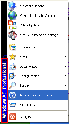 Barra de inicio de Windows XP